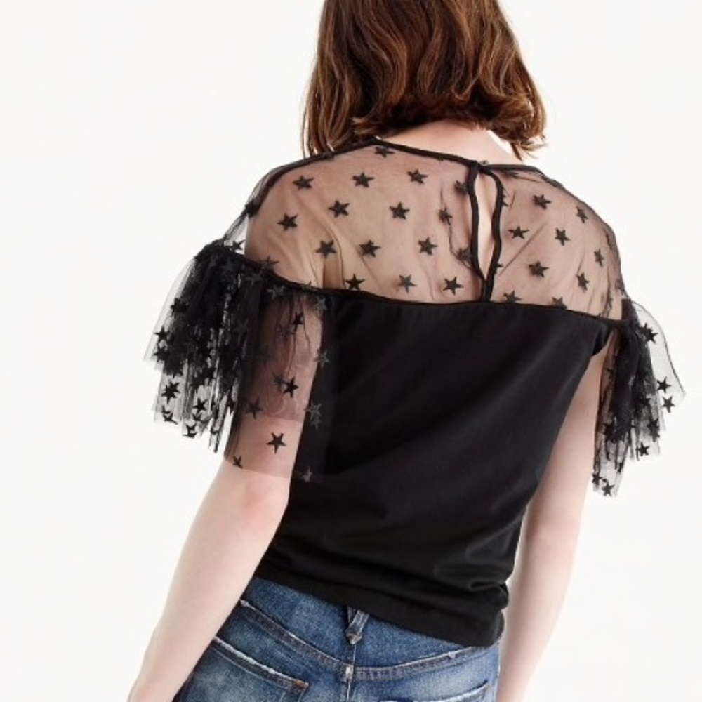 J. Crew Tulle Top Black NWT - Picture 3 of 8